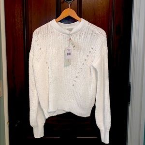 NWT Sweater, knit cable white cream